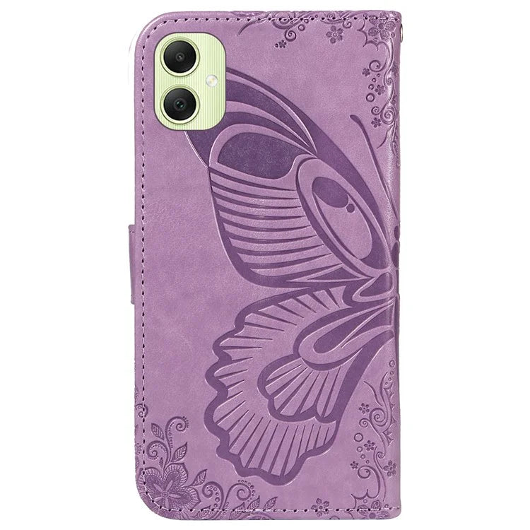 For Samsung Galaxy A05 4G Case Butterfly Leather Wallet Phone Cover with Hand Strap