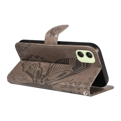 For Samsung Galaxy A05 4G Case Butterfly Leather Wallet Phone Cover with Hand Strap