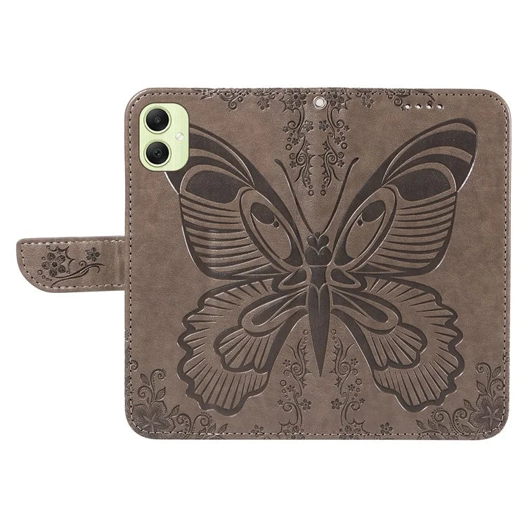 For Samsung Galaxy A05 4G Case Butterfly Leather Wallet Phone Cover with Hand Strap