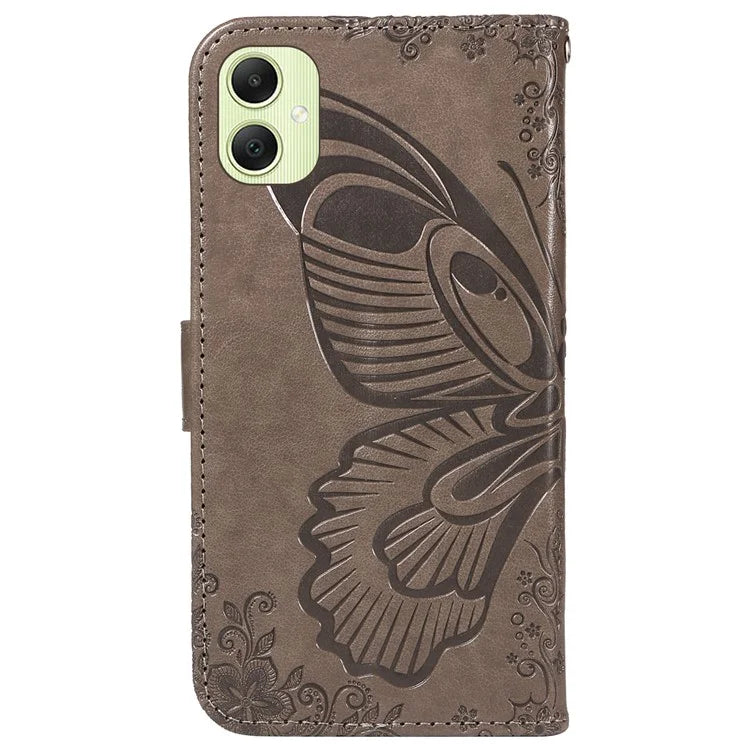 For Samsung Galaxy A05 4G Case Butterfly Leather Wallet Phone Cover with Hand Strap