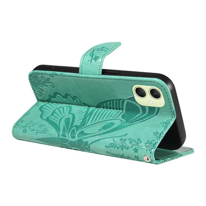 For Samsung Galaxy A05 4G Case Butterfly Leather Wallet Phone Cover with Hand Strap
