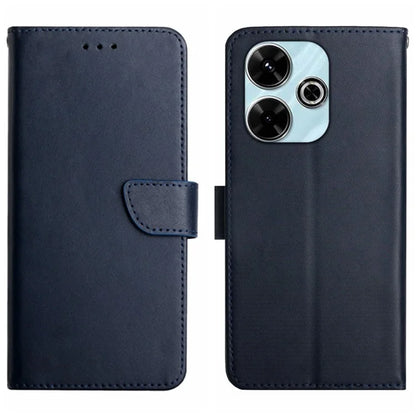 HT02 For Xiaomi Redmi 13 4G Case Nappa Texture Genuine Cow Leather Flip Phone Cover
