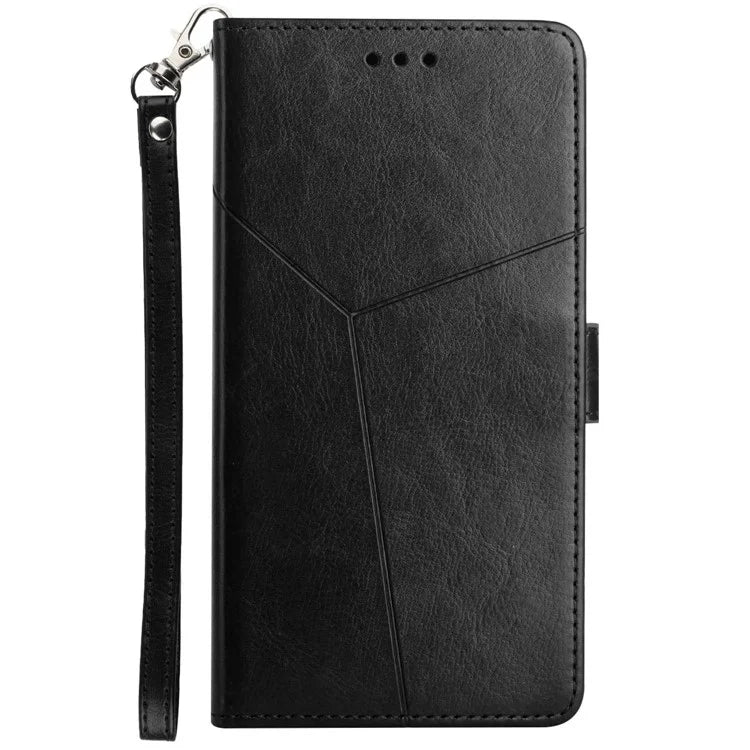 HT01 For Xiaomi Redmi 13 4G Case Leather Flip Phone Cover Y-Shaped Lines
