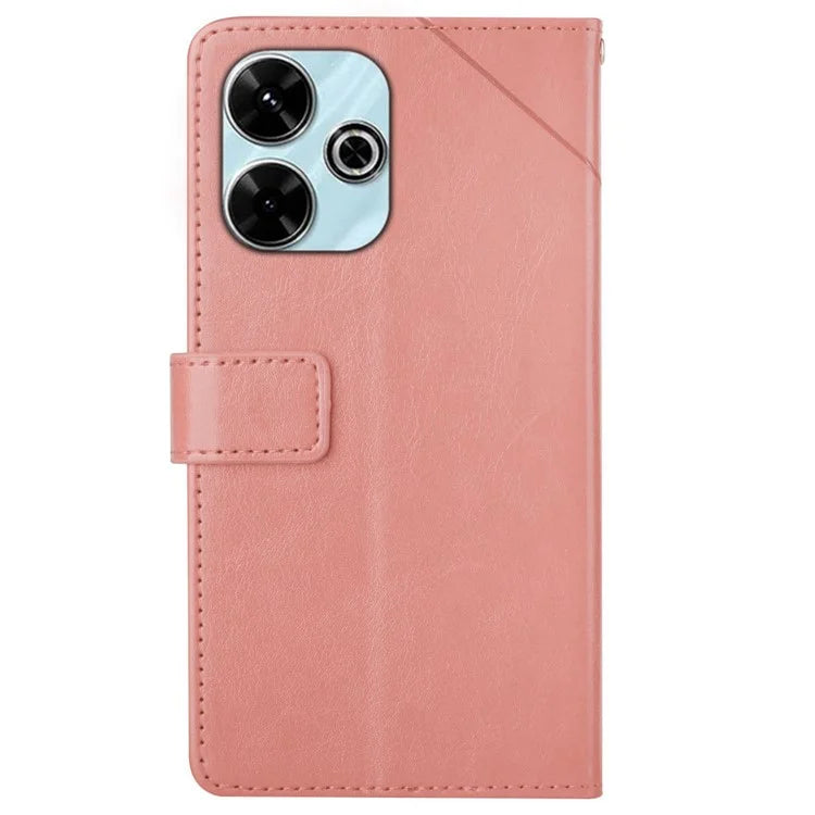 HT01 For Xiaomi Redmi 13 4G Case Leather Flip Phone Cover Y-Shaped Lines