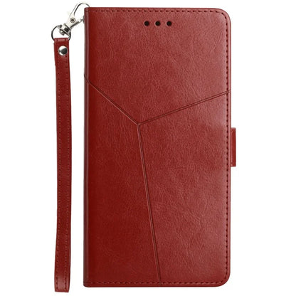 HT01 For Xiaomi Redmi 13 4G Case Leather Flip Phone Cover Y-Shaped Lines