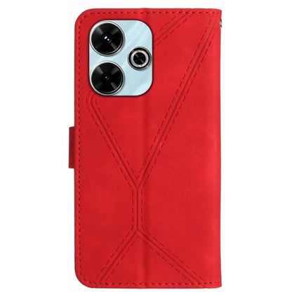 HT05 For Xiaomi Redmi 13 4G Case Card Holder Leather Phone Cover Lines Imprinted