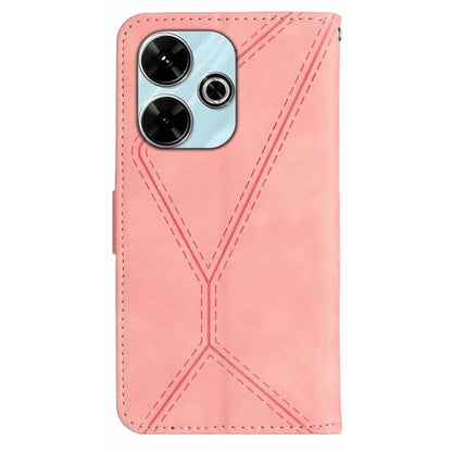 HT05 For Xiaomi Redmi 13 4G Case Card Holder Leather Phone Cover Lines Imprinted