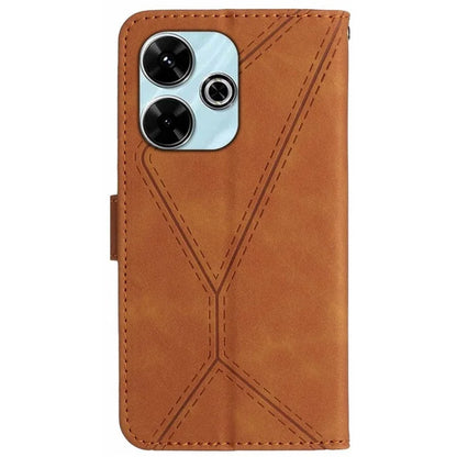 HT05 For Xiaomi Redmi 13 4G Case Card Holder Leather Phone Cover Lines Imprinted