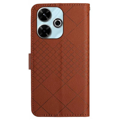 HT06 For Xiaomi Redmi 13 4G Case Litchi Texture Leather Wallet Phone Cover with Strap