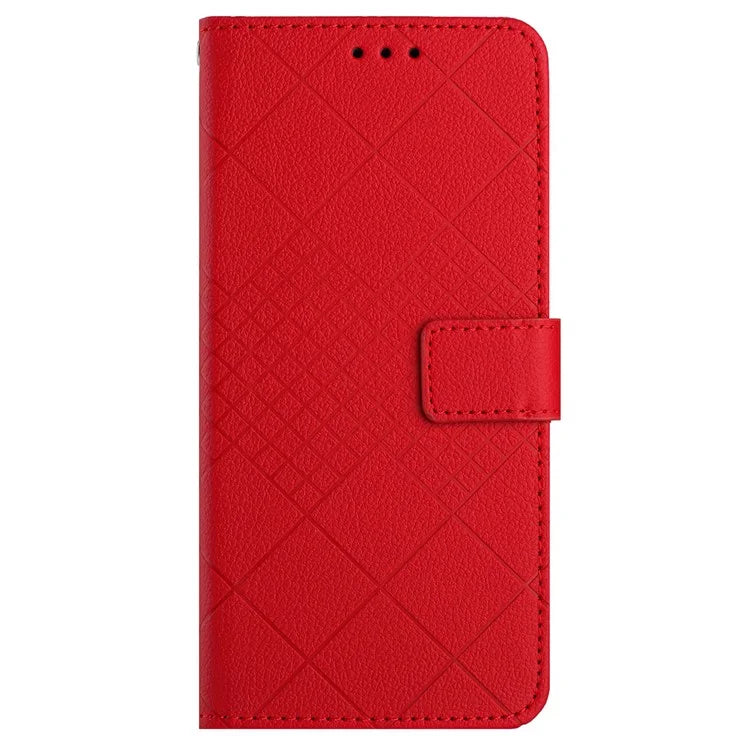 HT06 For Xiaomi Redmi 13 4G Case Litchi Texture Leather Wallet Phone Cover with Strap