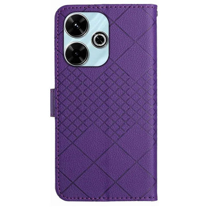 HT06 For Xiaomi Redmi 13 4G Case Litchi Texture Leather Wallet Phone Cover with Strap