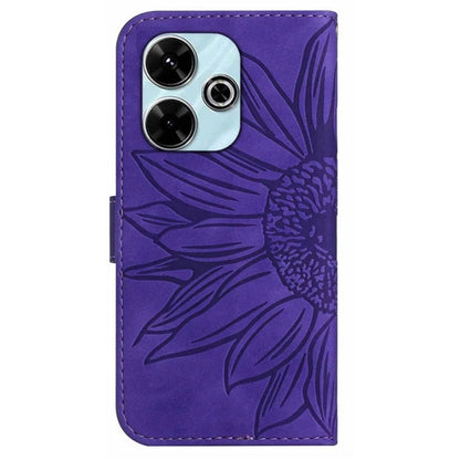 HT04 For Xiaomi Redmi 13 4G Case PU Leather Handbag Phone Cover Sunflower