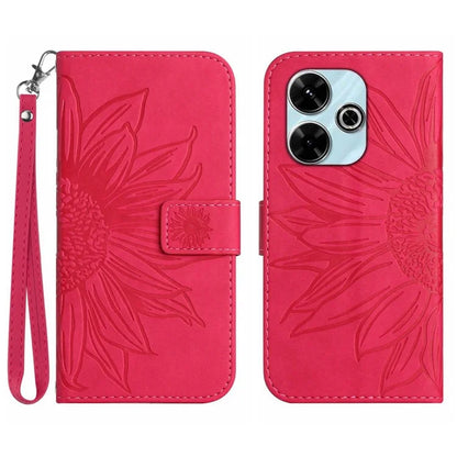 HT04 For Xiaomi Redmi 13 4G Case PU Leather Handbag Phone Cover Sunflower