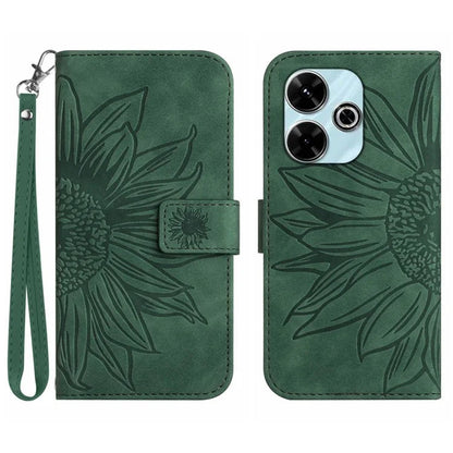 HT04 For Xiaomi Redmi 13 4G Case PU Leather Handbag Phone Cover Sunflower