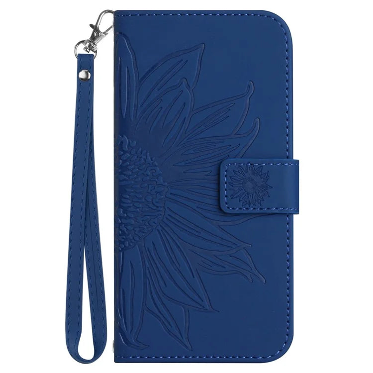 HT04 For Xiaomi Redmi 13 4G Case PU Leather Handbag Phone Cover Sunflower