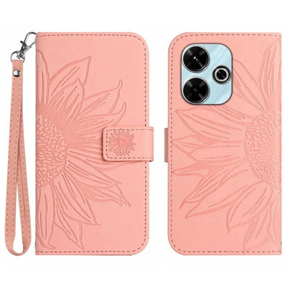 HT04 For Xiaomi Redmi 13 4G Case PU Leather Handbag Phone Cover Sunflower