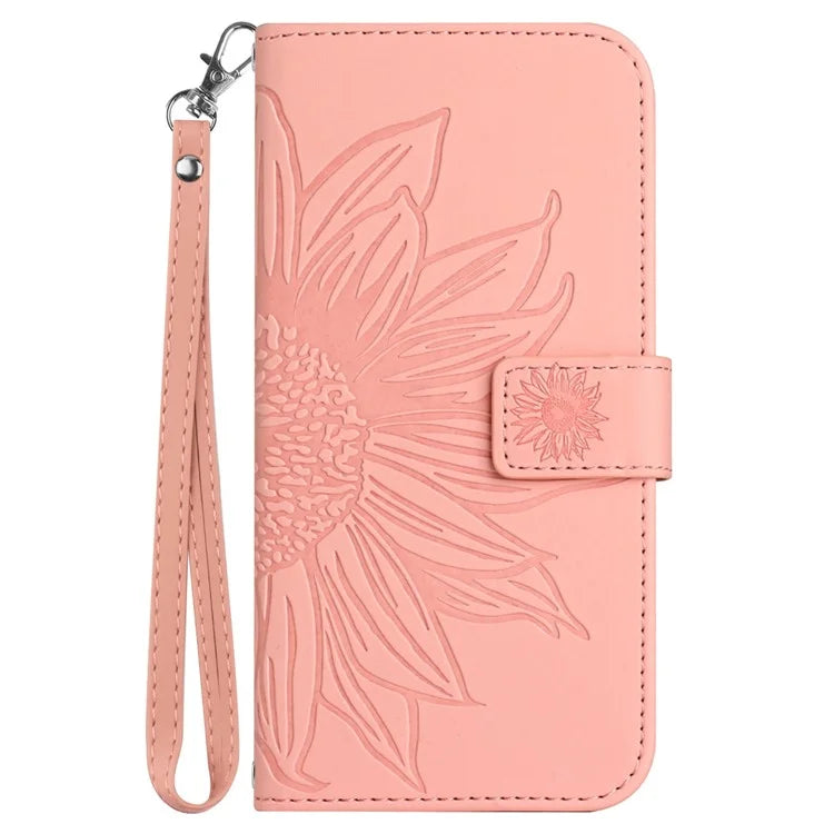 HT04 For Xiaomi Redmi 13 4G Case PU Leather Handbag Phone Cover Sunflower