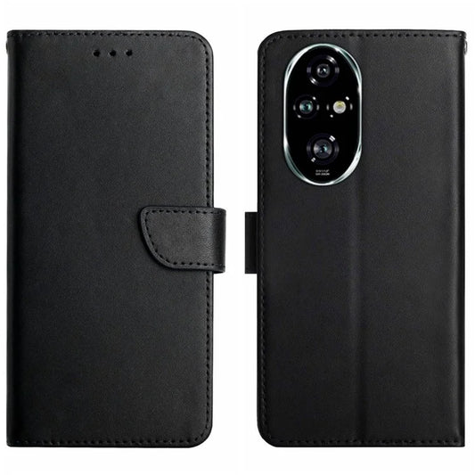 HT02 For Honor 200 Pro 5G Case Nappa Texture Genuine Cow Leather Flip Phone Cover