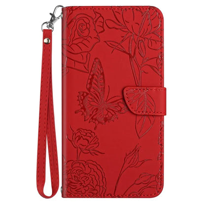 HT03 For Honor 200 Pro 5G Case PU Leather Phone Cover Butterfly and Flower Imprinted