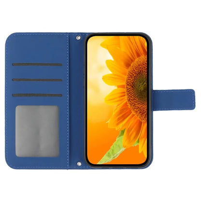 HT04 For Honor 200 Pro 5G Case Sunflower Leather Phone Cover with Hand Strap