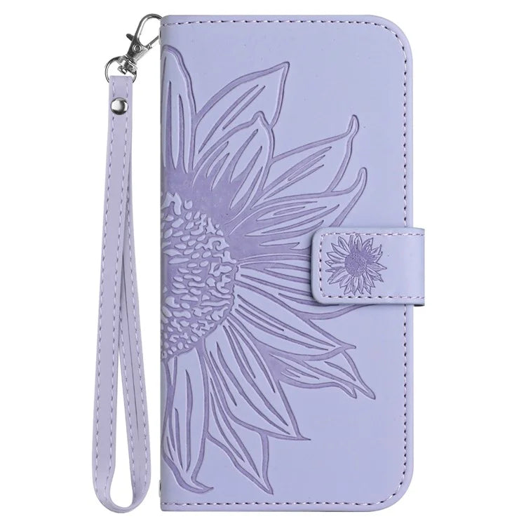 HT04 For Honor 200 Pro 5G Case Sunflower Leather Phone Cover with Hand Strap