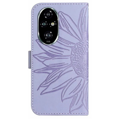 HT04 For Honor 200 Pro 5G Case Sunflower Leather Phone Cover with Hand Strap
