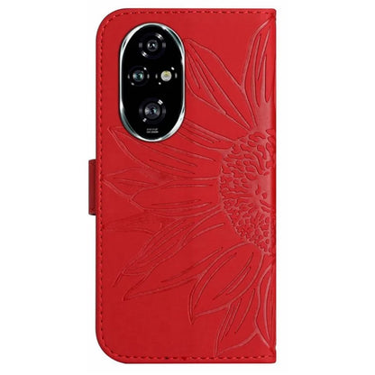 HT04 For Honor 200 Pro 5G Case Sunflower Leather Phone Cover with Hand Strap