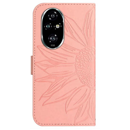 HT04 For Honor 200 Pro 5G Case Sunflower Leather Phone Cover with Hand Strap