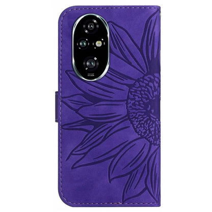 HT04 For Honor 200 Pro 5G Case Sunflower Leather Phone Cover with Hand Strap