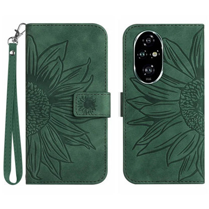HT04 For Honor 200 Pro 5G Case Sunflower Leather Phone Cover with Hand Strap