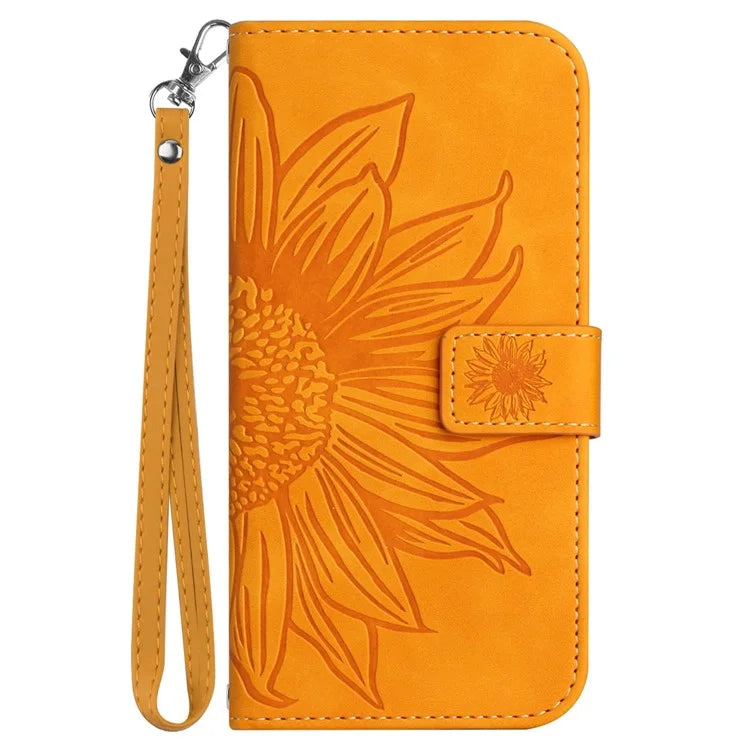HT04 For Honor 200 Pro 5G Case Sunflower Leather Phone Cover with Hand Strap
