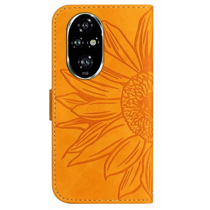 HT04 For Honor 200 Pro 5G Case Sunflower Leather Phone Cover with Hand Strap