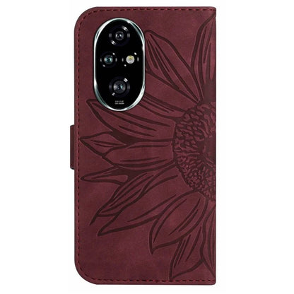 HT04 For Honor 200 Pro 5G Case Sunflower Leather Phone Cover with Hand Strap