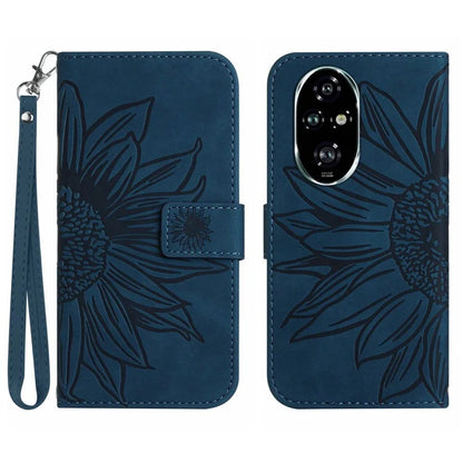 HT04 For Honor 200 Pro 5G Case Sunflower Leather Phone Cover with Hand Strap