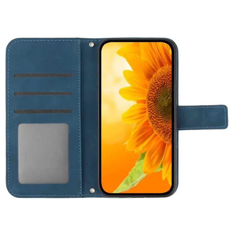 HT04 For Honor 200 Pro 5G Case Sunflower Leather Phone Cover with Hand Strap