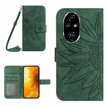 HT04 For Honor 200 Pro 5G Case Sunflower Flip Leather Phone Cover Card Slots