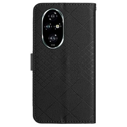 HT06 For Honor 200 Pro 5G Case Rhombus Imprinted Leather Wallet Phone Cover