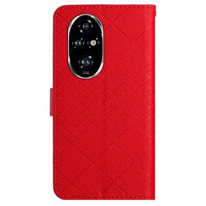 HT06 For Honor 200 Pro 5G Case Rhombus Imprinted Leather Wallet Phone Cover