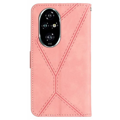 HT05 For Honor 200 Pro 5G Case Card Holder Leather Phone Cover Lines Imprinted