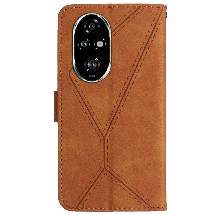 HT05 For Honor 200 Pro 5G Case Card Holder Leather Phone Cover Lines Imprinted