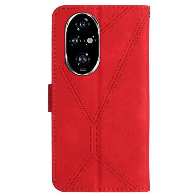 HT05 For Honor 200 Pro 5G Case Card Holder Leather Phone Cover Lines Imprinted