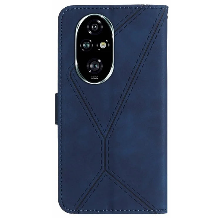 HT05 For Honor 200 Pro 5G Case Card Holder Leather Phone Cover Lines Imprinted