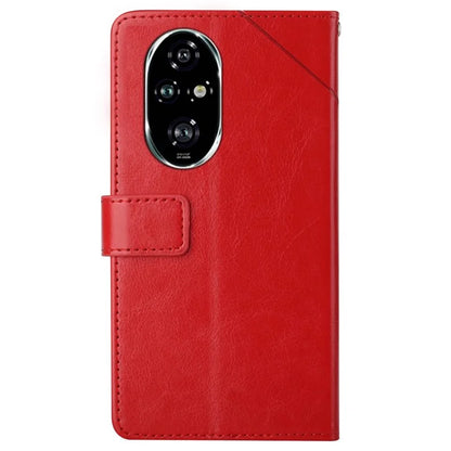 HT01 For Honor 200 Pro 5G Case Y-Shaped Lines Imprinted Leather Phone Cover