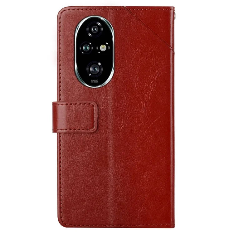 HT01 For Honor 200 Pro 5G Case Y-Shaped Lines Imprinted Leather Phone Cover