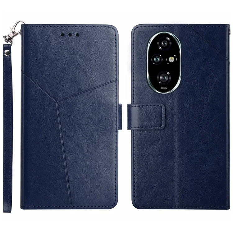 HT01 For Honor 200 Pro 5G Case Y-Shaped Lines Imprinted Leather Phone Cover