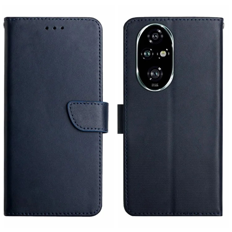 HT02 For Honor 200 5G Case Genuine Cow Leather Solid Color Phone Wallet Cover