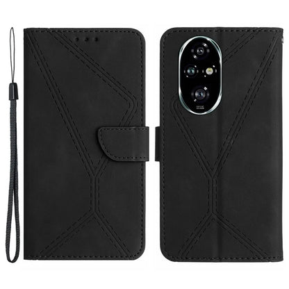 HT05 For Honor 200 5G Case Lines Imprinted Wallet Leather Phone Cover
