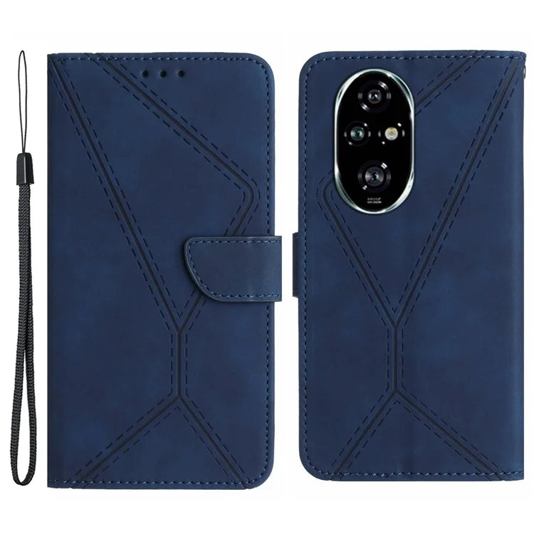HT05 For Honor 200 5G Case Lines Imprinted Wallet Leather Phone Cover