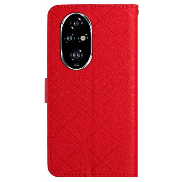 HT06 For Honor 200 5G Case PU Leather Wallet Flip Phone Cover Rhombus Pattern