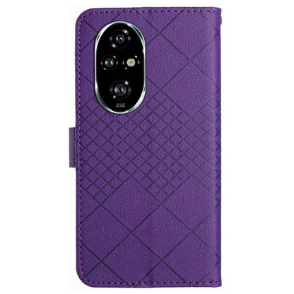 HT06 For Honor 200 5G Case PU Leather Wallet Flip Phone Cover Rhombus Pattern